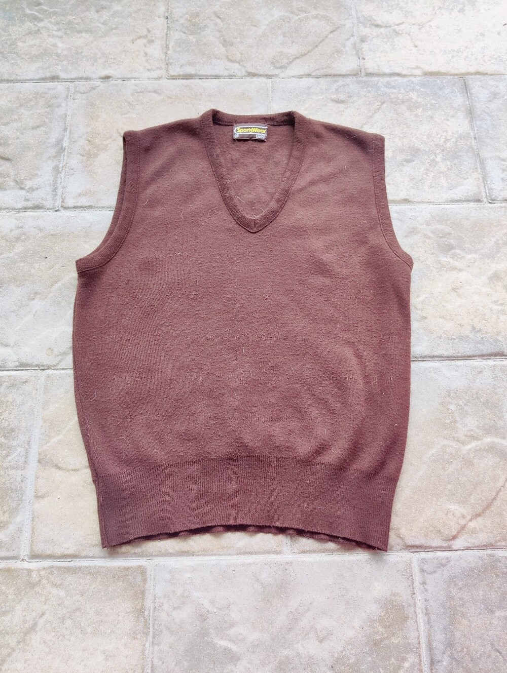 Vintage Brown Sweater Vest Size Medium